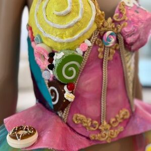 Colorful Candy-Themed Costume with Cape